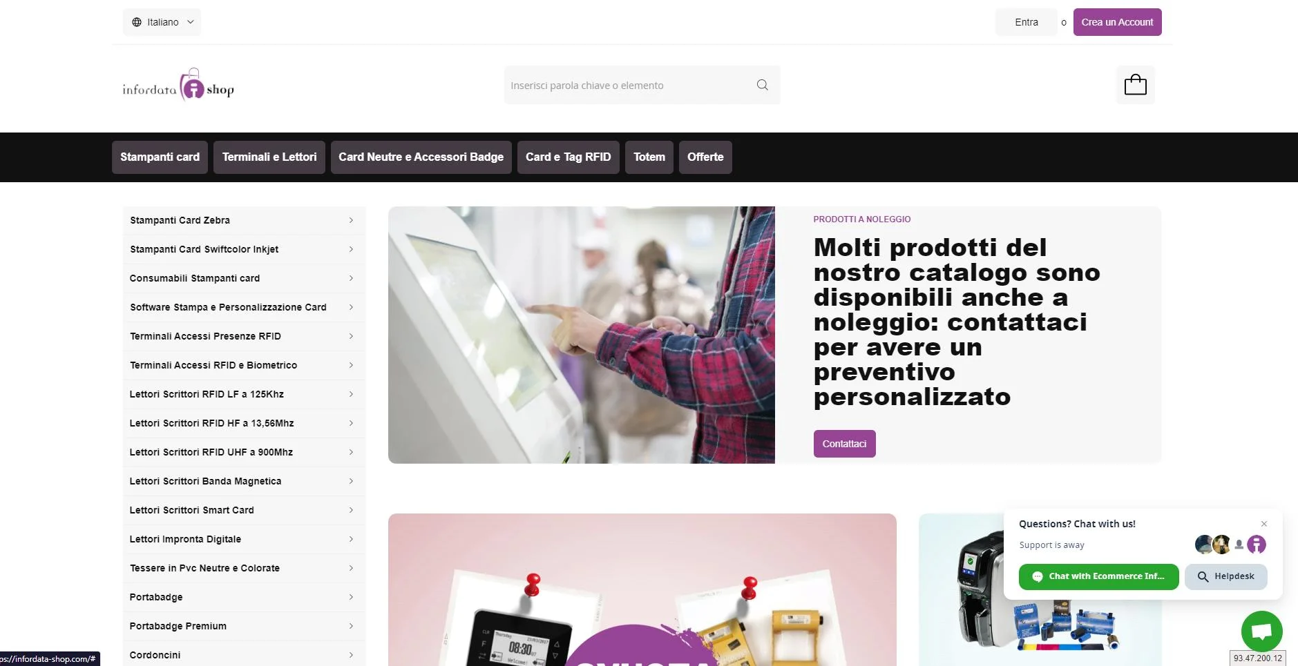 Infordata Shop — negozio online