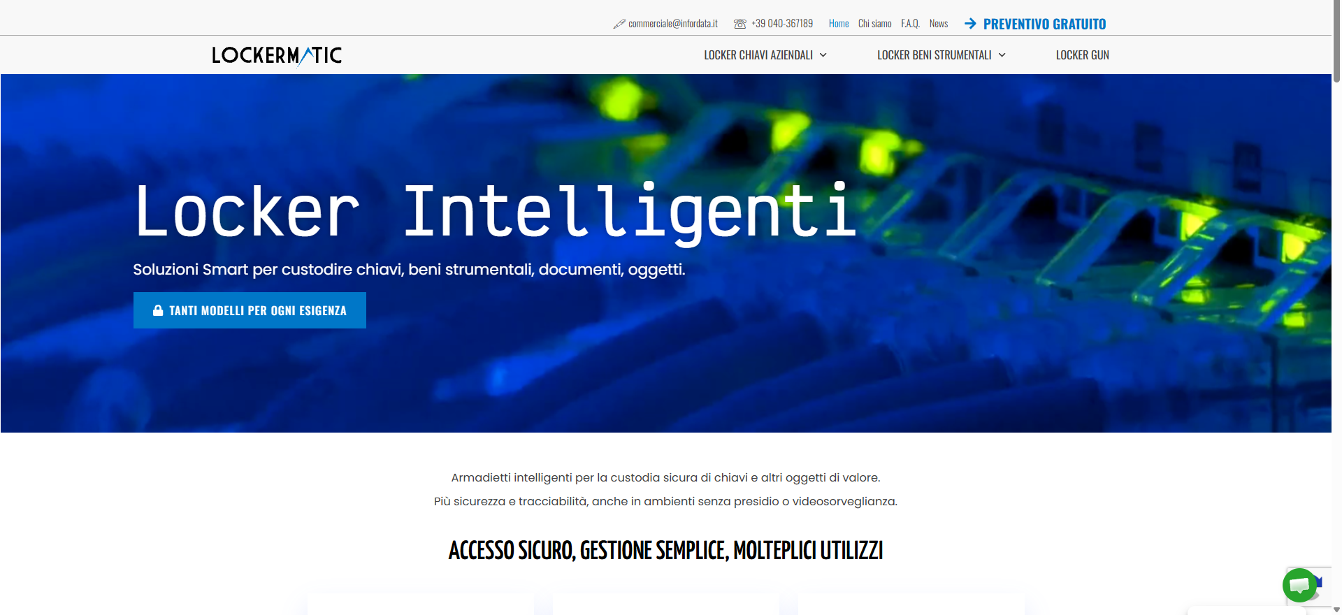LOCKERMATIC Armadietti intelligenti per la custodia sicura di chiavi e altri oggetti di valore.Più sicurezza e tracciabilità, anche in ambienti senza presidio o videosorveglianza.